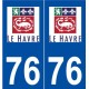 76 Le Havre logo autocollant plaque stickers ville
