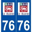 76 Le Havre logo autocollant plaque stickers ville