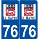 76 Le Havre logo autocollant plaque stickers ville