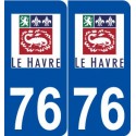 76 Le Havre logo autocollant plaque stickers ville
