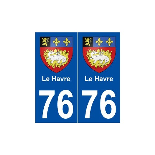 76 Le Havre blason autocollant plaque stickers ville