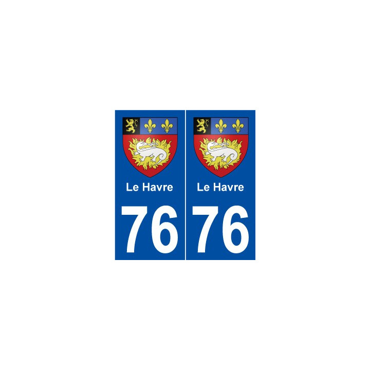 76 Le Havre blason autocollant plaque stickers ville