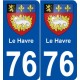 76 Le Havre blason autocollant plaque stickers ville