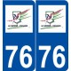 76 Le Mesnil-Esnard logo autocollant plaque stickers ville