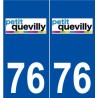 76 Le Petit-Quevilly logo autocollant plaque stickers ville