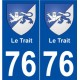 76 Le Trait blason autocollant plaque stickers ville