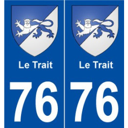 76 Le Trait blason autocollant plaque stickers ville