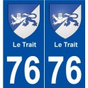 76 Le Trait blason autocollant plaque stickers ville