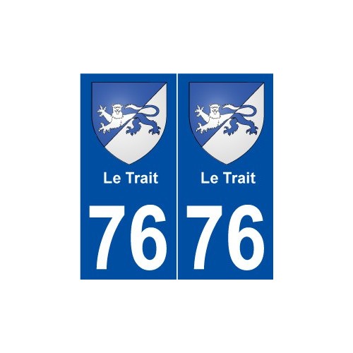 76 Le Trait blason autocollant plaque stickers ville