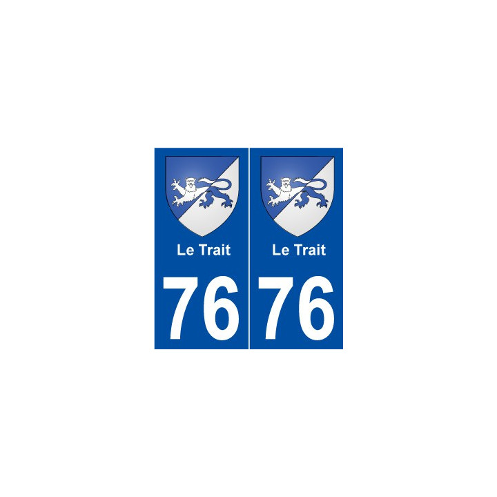 76 Le Trait blason autocollant plaque stickers ville