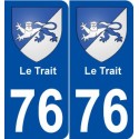 76 Le Trait blason autocollant plaque stickers ville