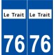 76 Le Trait logo autocollant plaque stickers ville