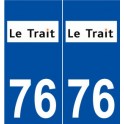 76 Le Trait logo autocollant plaque stickers ville