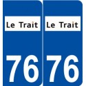 76 Le Trait logo autocollant plaque stickers ville