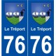 76 Le Tréport blason autocollant plaque stickers ville