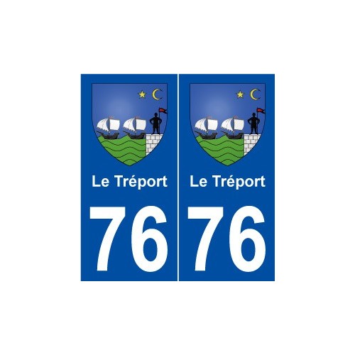 76 Le Tréport blason autocollant plaque stickers ville