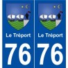 76 Le Tréport blason autocollant plaque stickers ville