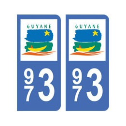 973 Guyane autocollant plaque 