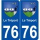 76 Le Tréport blason autocollant plaque stickers ville