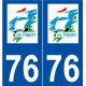 76 Le Tréport logo autocollant plaque stickers ville