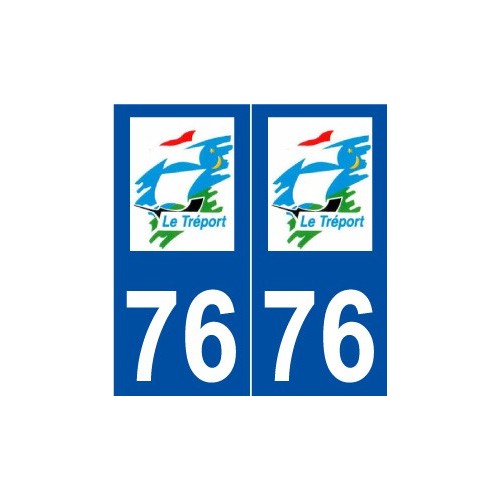 76 Le Tréport logo autocollant plaque stickers ville