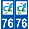 76 Le Tréport logo autocollant plaque stickers ville