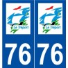 76 Le Tréport logo autocollant plaque stickers ville