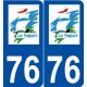 76 Le Tréport logo autocollant plaque stickers ville