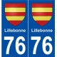 76 Lillebonne blason autocollant plaque stickers ville