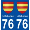 76 Lillebonne blason autocollant plaque stickers ville