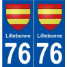 76 Lillebonne blason autocollant plaque stickers ville