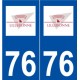 76 Lillebonne logo autocollant plaque stickers ville