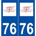 76 Lillebonne logo autocollant plaque stickers ville
