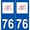 76 Lillebonne logo autocollant plaque stickers ville