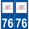 76 Lillebonne logo autocollant plaque stickers ville