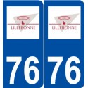 76 Lillebonne logo autocollant plaque stickers ville