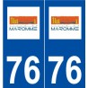 76 Maromme logo autocollant plaque stickers ville