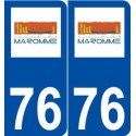 76 Maromme logo autocollant plaque stickers ville