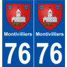 76 Montivilliers blason autocollant plaque stickers ville