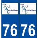 76 Montivilliers logo autocollant plaque stickers ville