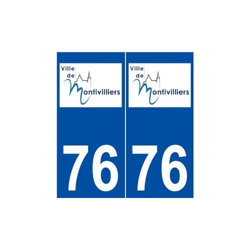 76 Montivilliers logo autocollant plaque stickers ville