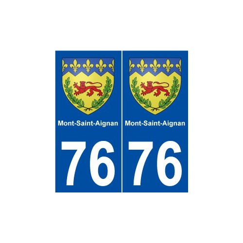 76 Mont-Saint-Aignan blason autocollant plaque stickers ville