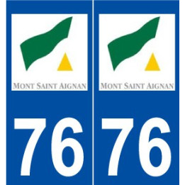 76 Mont-Saint-Aignan logo autocollant plaque stickers ville