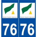 76 Mont-Saint-Aignan logo autocollant plaque stickers ville
