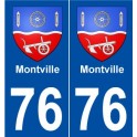 76 Montville blason autocollant plaque stickers ville