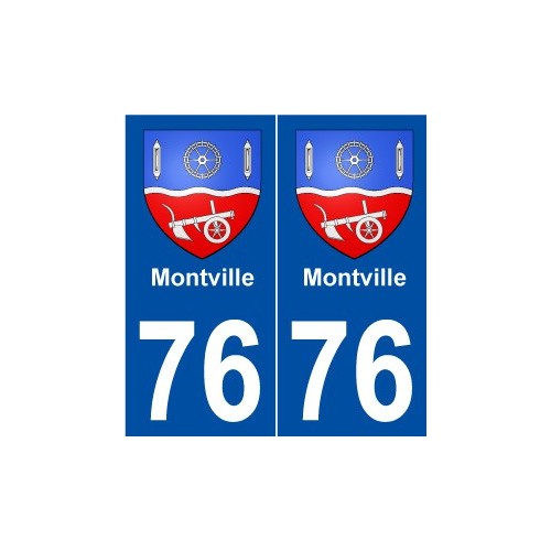 76 Montville blason autocollant plaque stickers ville