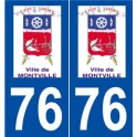 76 Montville logo autocollant plaque stickers ville