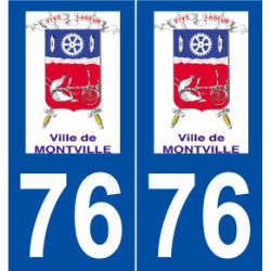 76 Montville logo autocollant plaque stickers ville