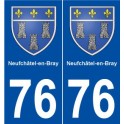 76 Neufchâtel-en-Bray blason autocollant plaque stickers ville