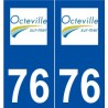 76 Octeville-sur-Mer logo autocollant plaque stickers ville